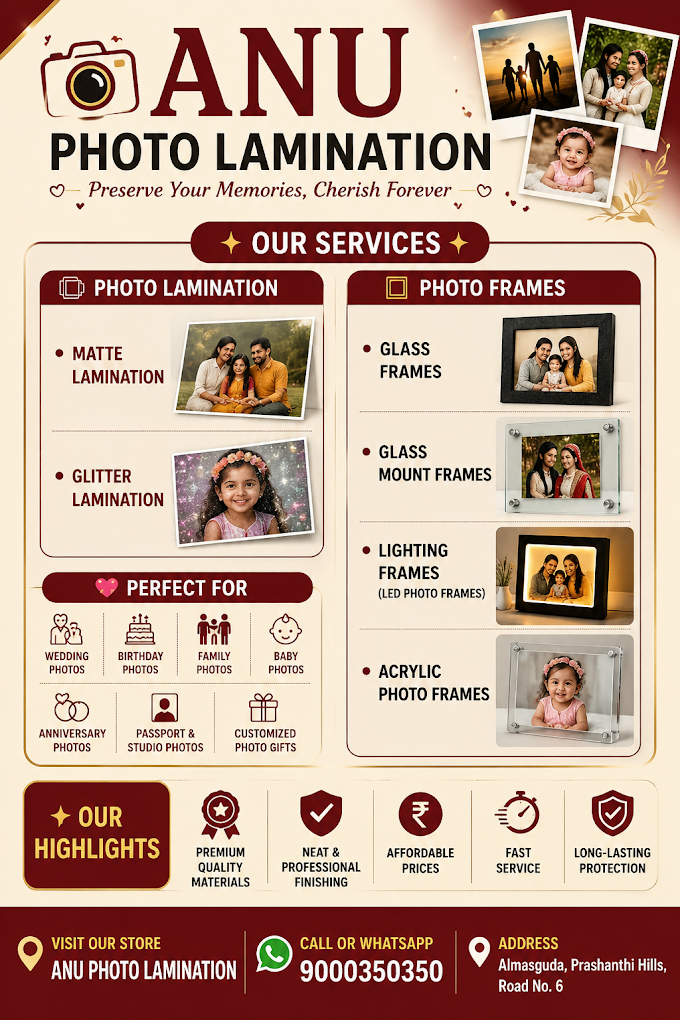 Anu Photo Lamination and Glass Frame Works sample